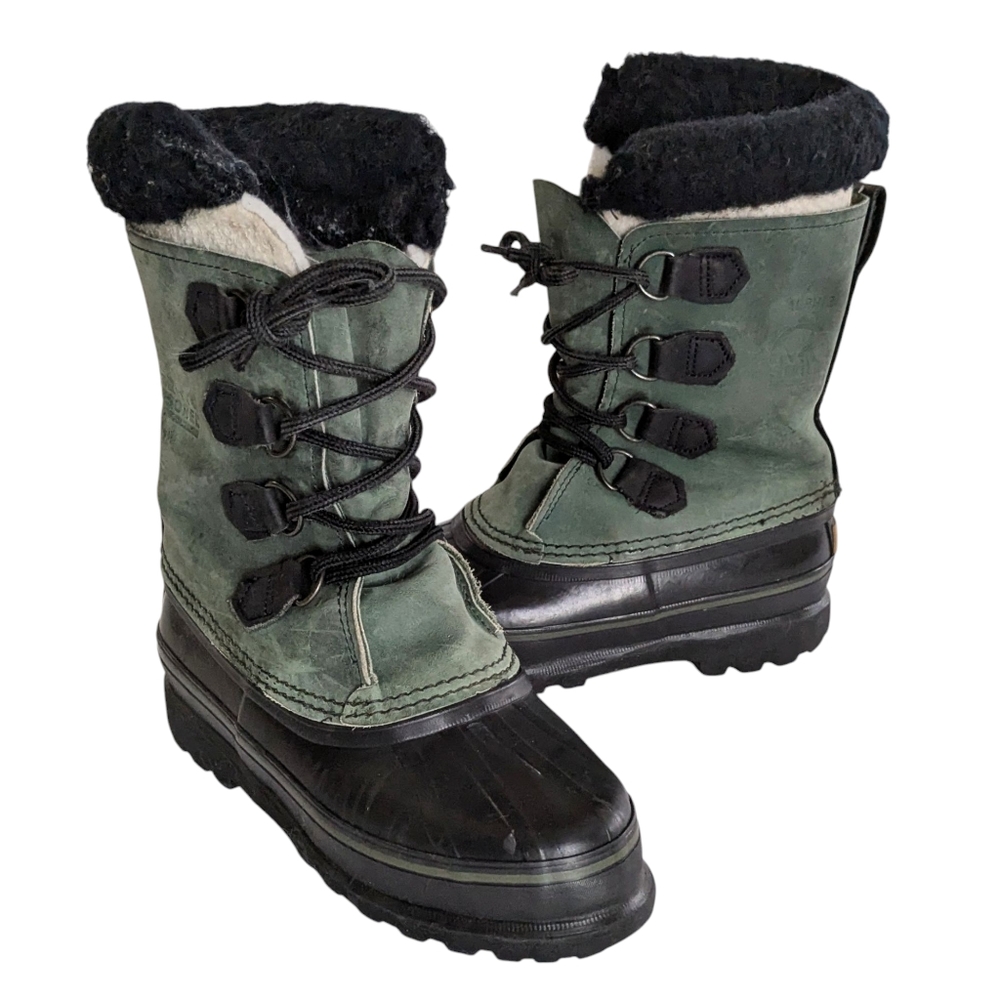 Sorel Alpine Olive Green Insulated Waterproof Boots Size 6
